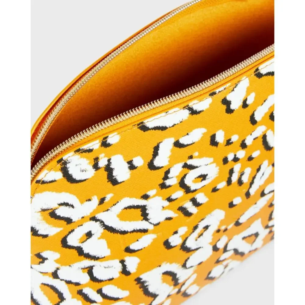 Ted Baker Luciiaa Large Yellow Leopard Print Wash Bag